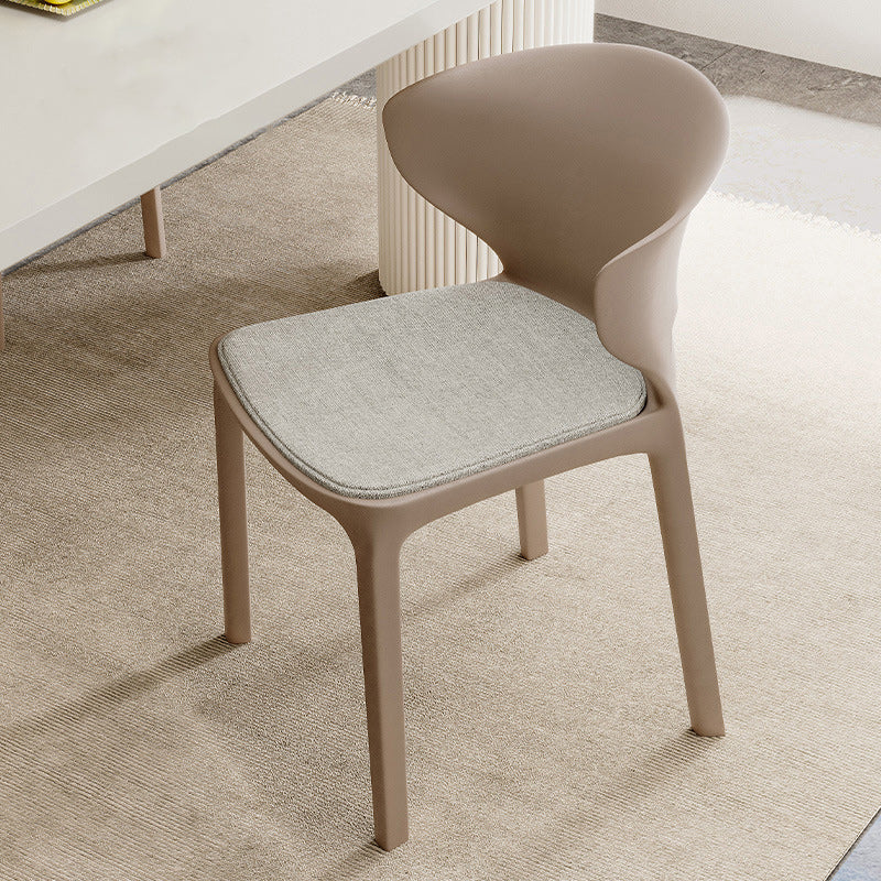 Contemporary Scandinavian PP Plastic Square Ergonomivally Design Stackable Dining Chair Backrest For Dining Room DFM-F