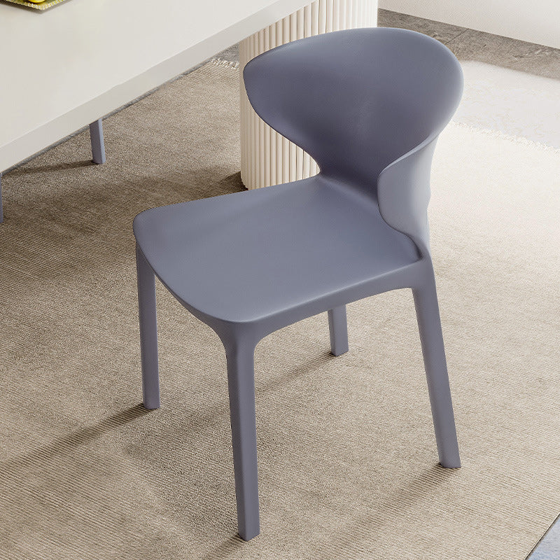 Contemporary Scandinavian PP Plastic Square Ergonomivally Design Stackable Dining Chair Backrest For Dining Room