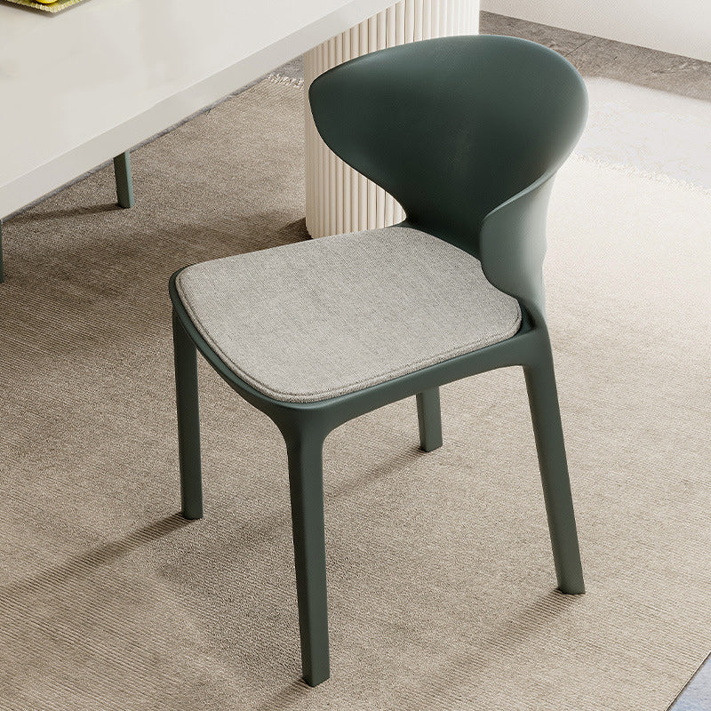 Contemporary Scandinavian PP Plastic Square Ergonomivally Design Stackable Dining Chair Backrest For Dining Room DFM-F