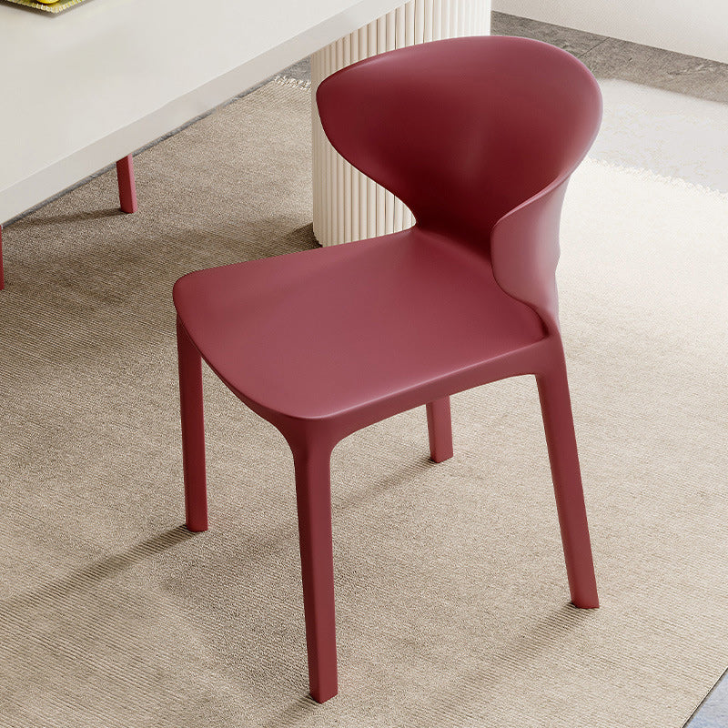 Contemporary Scandinavian PP Plastic Square Ergonomivally Design Stackable Dining Chair Backrest For Dining Room DFM-F