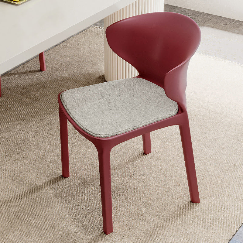 Contemporary Scandinavian PP Plastic Square Ergonomivally Design Stackable Dining Chair Backrest For Dining Room DFM-F