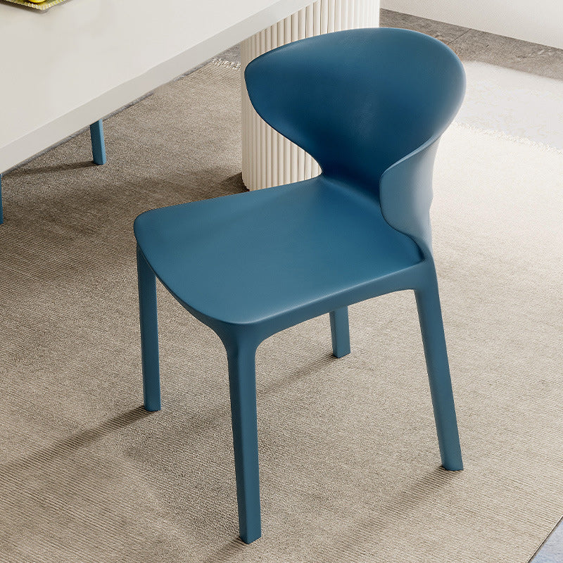 Contemporary Scandinavian PP Plastic Square Ergonomivally Design Stackable Dining Chair Backrest For Dining Room DFM-F