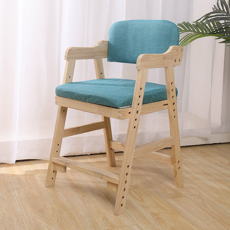Lumendat Modern Minimalist Adjustable Solid Pine Wood Cotton Linen Foam Sponge Kids Chair For Bedroom Lumendat