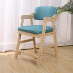 Lumendat Modern Minimalist Adjustable Solid Pine Wood Cotton Linen Foam Sponge Kids Chair For Bedroom Lumendat