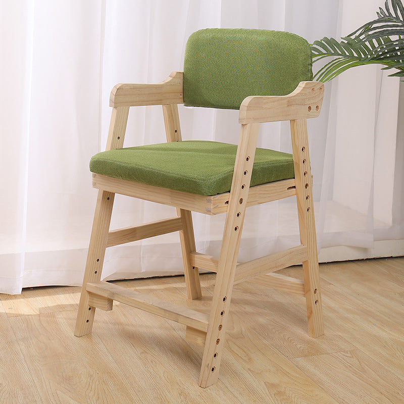 Lumendat Modern Minimalist Adjustable Solid Pine Wood Cotton Linen Foam Sponge Kids Chair For Bedroom Lumendat