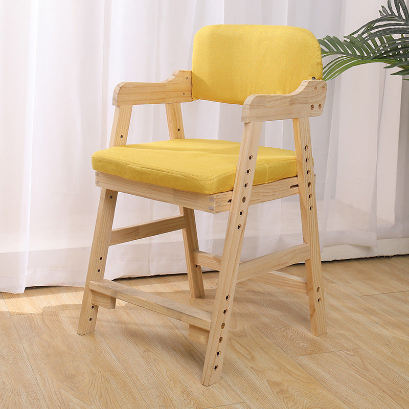 Lumendat Modern Minimalist Adjustable Solid Pine Wood Cotton Linen Foam Sponge Kids Chair For Bedroom Lumendat