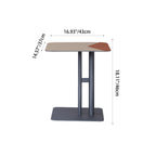 Square Dual-Tone Faux Saddle Leather End Table - Minimalist Asymmetrical Patchwork Detail Corner Table For Living Room Lumendat