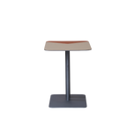 Square Dual-Tone Faux Saddle Leather End Table - Minimalist Asymmetrical Patchwork Detail Corner Table For Living Room Lumendat