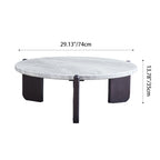 Round Faux Marble Solid Wood Coffee Table - Nordic Natural Texture Accent Table For Living Room Lumendat