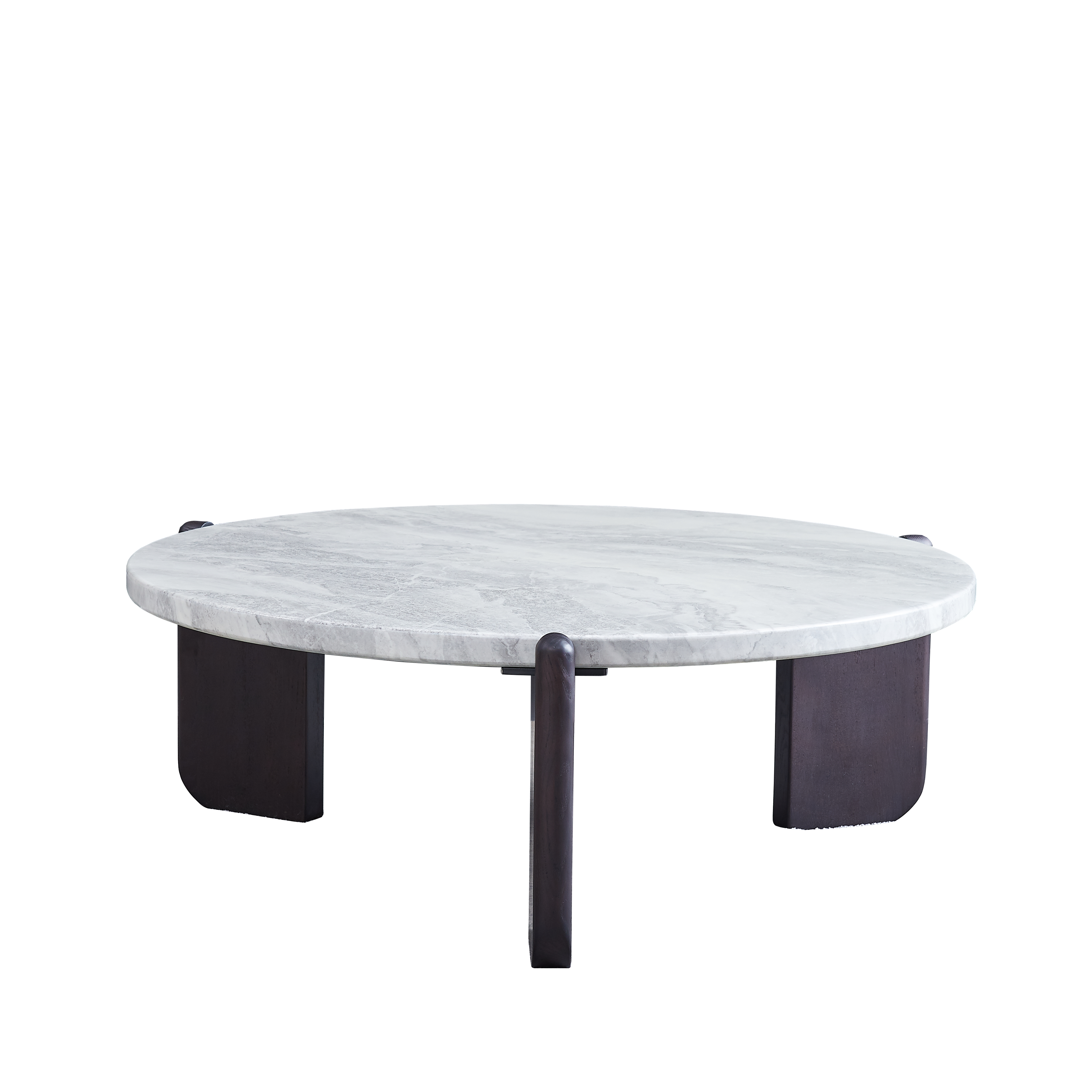 Round Faux Marble Solid Wood Coffee Table - Nordic Natural Texture Accent Table For Living Room Lumendat