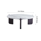 Round Faux Marble Solid Wood Coffee Table - Nordic Natural Texture Accent Table For Living Room Lumendat