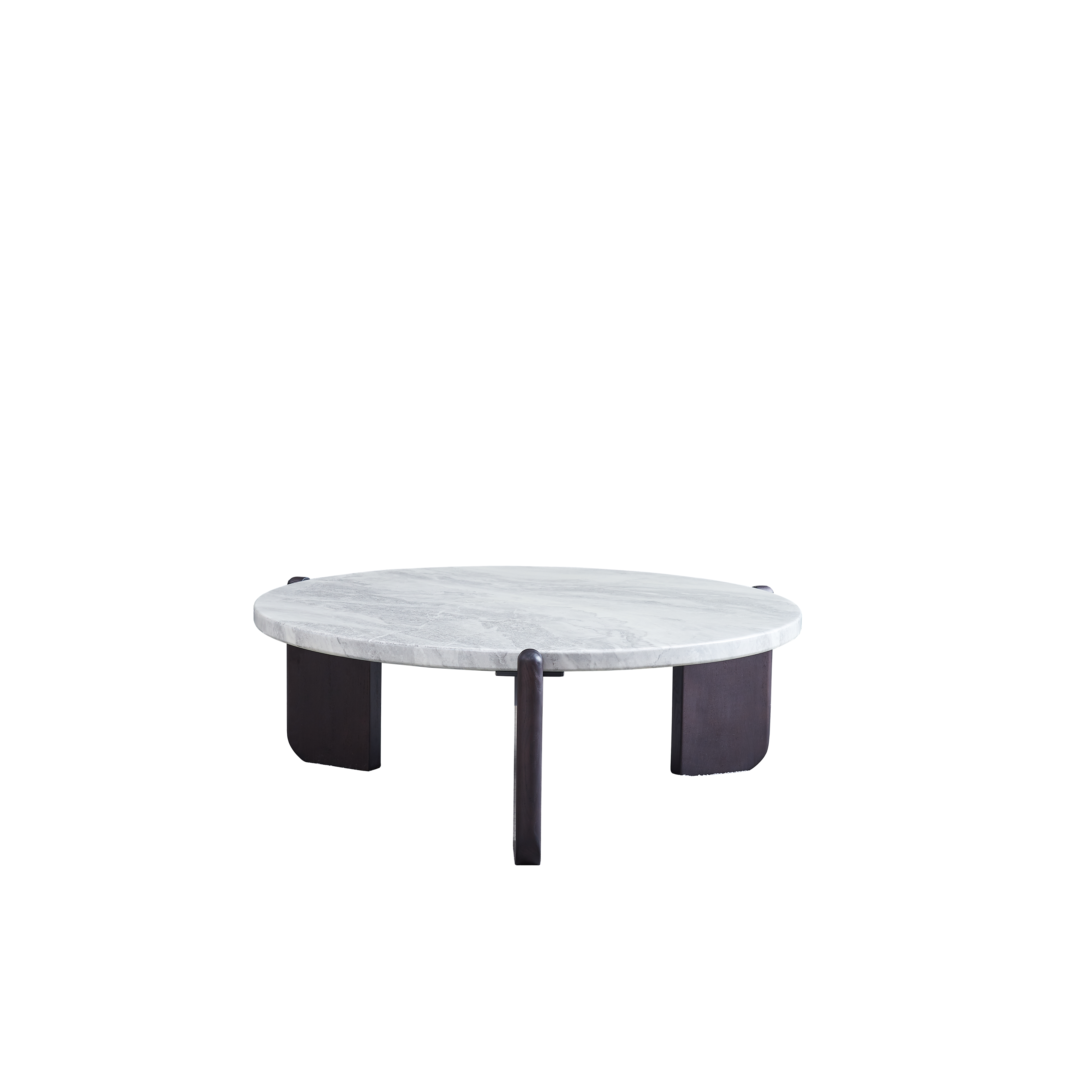Round Faux Marble Solid Wood Coffee Table - Nordic Natural Texture Accent Table For Living Room Lumendat
