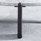 Round Faux Marble Solid Wood Coffee Table - Nordic Natural Texture Accent Table For Living Room Lumendat