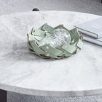 Round Faux Marble Solid Wood Coffee Table - Nordic Natural Texture Accent Table For Living Room Lumendat