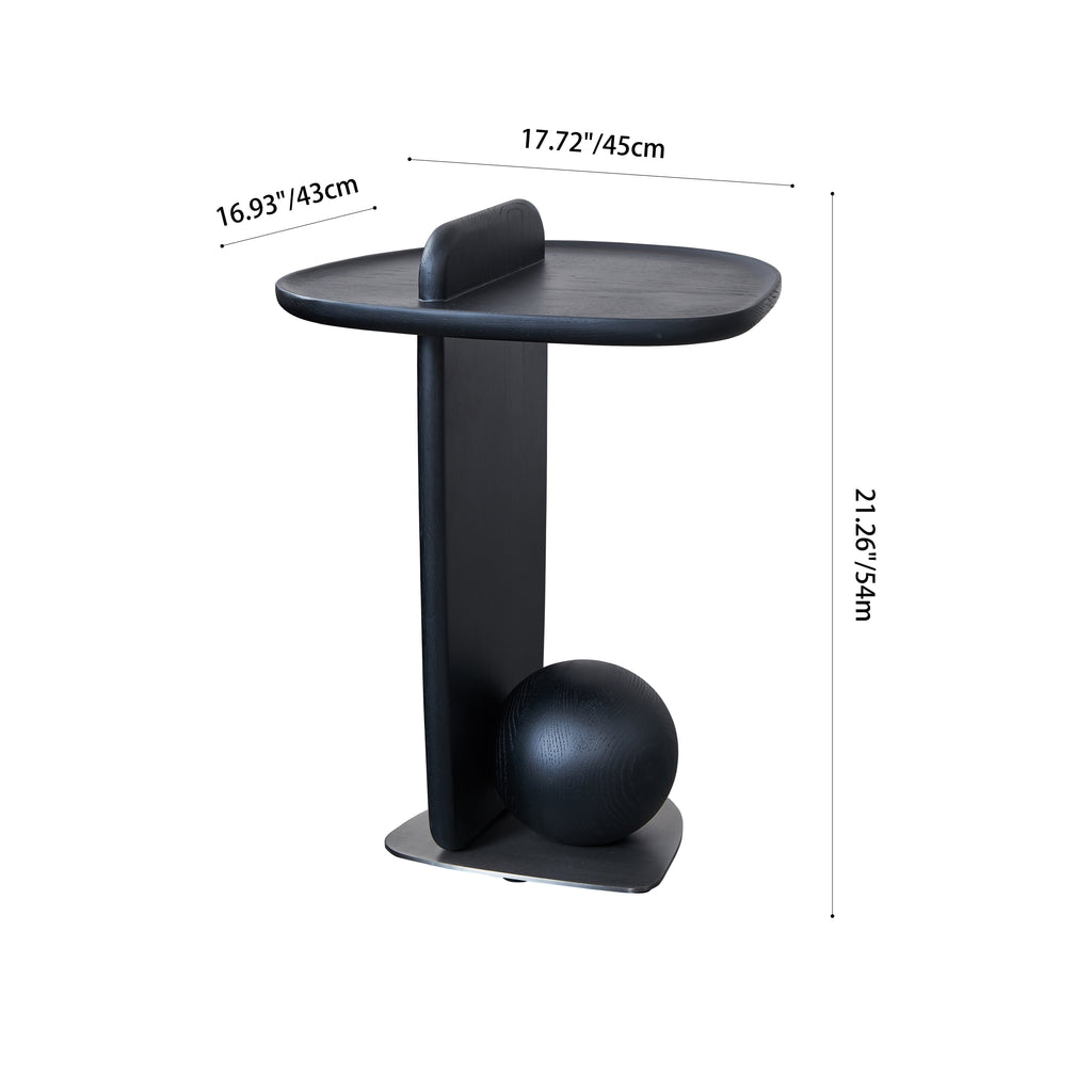 Sculptural Artistic Ball Solid Wood End Table - Art Deco Versatile Corner Table For Living Room Lumendat