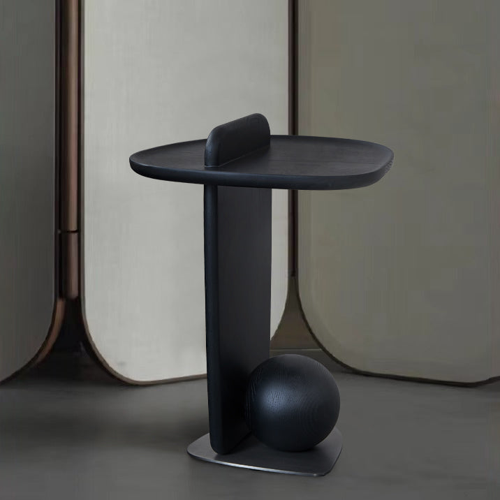 Sculptural Artistic Ball Solid Wood End Table - Art Deco Versatile Corner Table For Living Room Lumendat