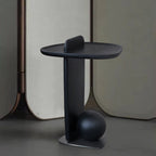 Sculptural Artistic Ball Solid Wood End Table - Art Deco Versatile Corner Table For Living Room Lumendat