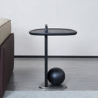 Sculptural Artistic Ball Solid Wood End Table - Art Deco Versatile Corner Table For Living Room Lumendat