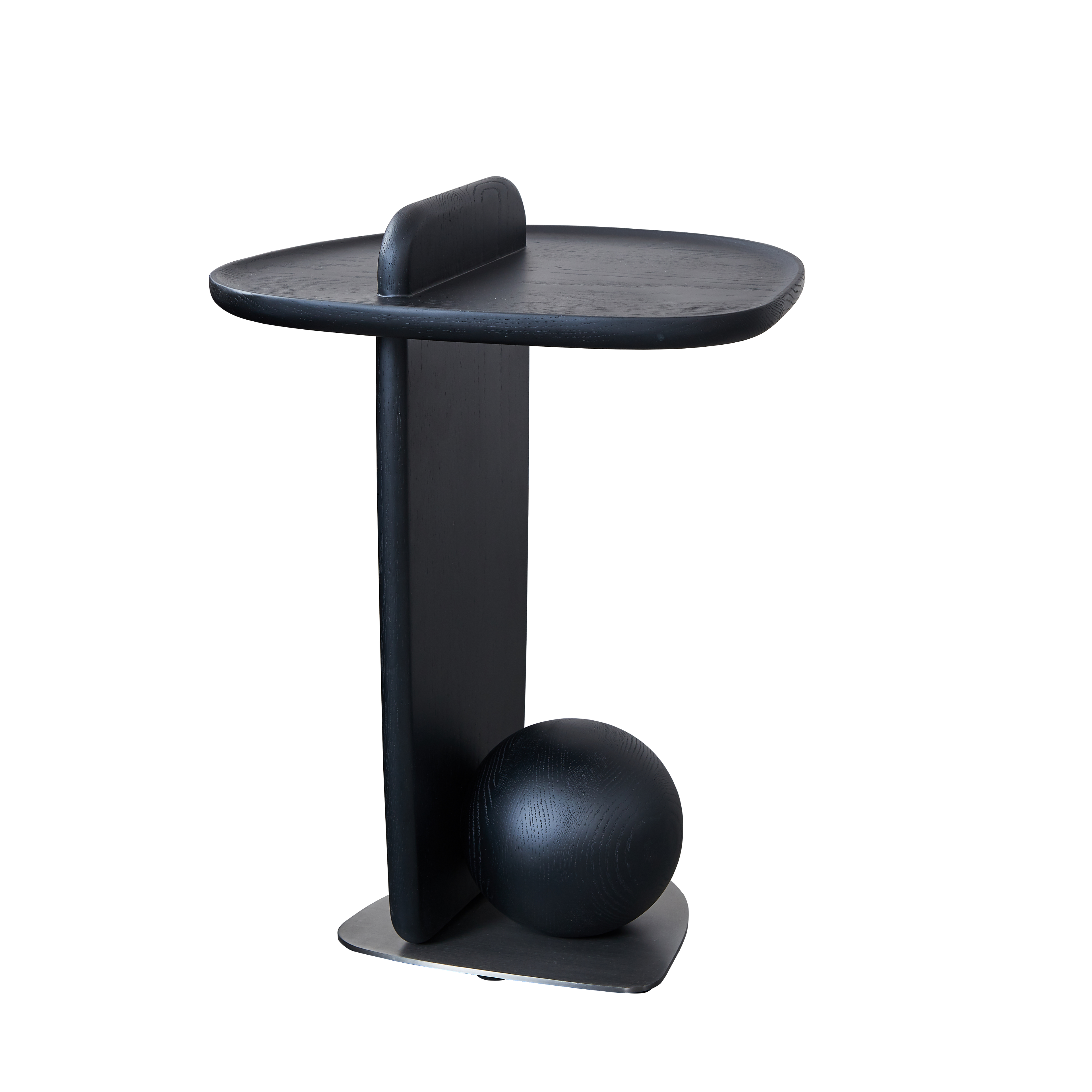 Sculptural Artistic Ball Solid Wood End Table - Art Deco Versatile Corner Table For Living Room Lumendat