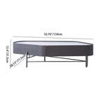 Geometric Natural Wood Travertine Carbon Steel Coffee Table - Nordic Stable Side Table For Living Room Lumendat