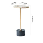 Asymmetrical Top Oval Marble End Table - Japanese Accent Table For Living Room Lumendat