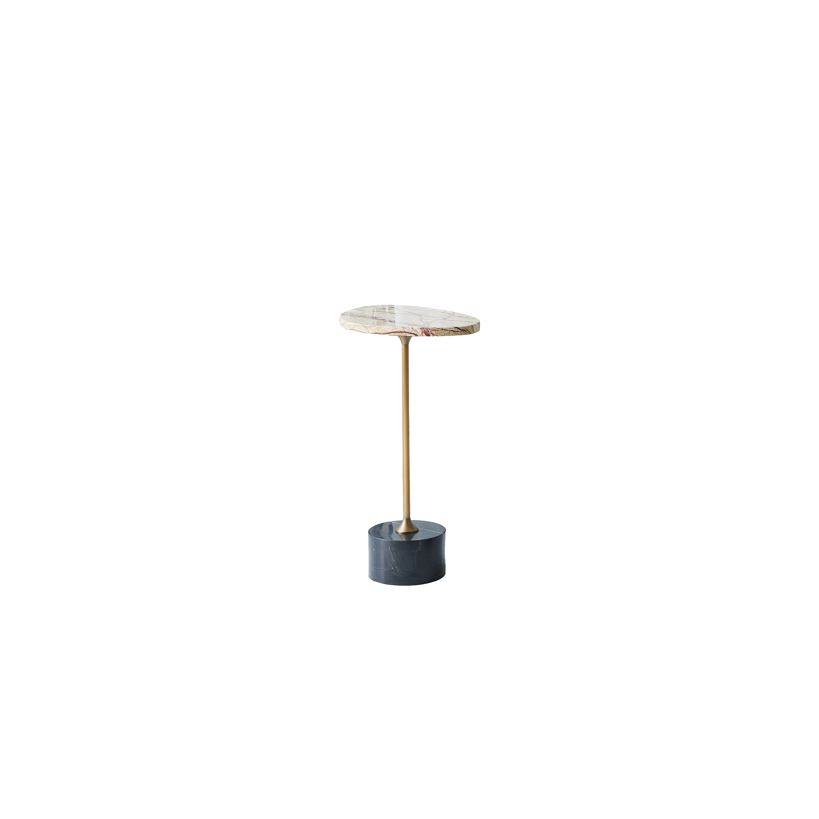 Asymmetrical Top Oval Marble End Table - Japanese Accent Table For Living Room Lumendat
