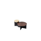 Geometric Cross Base Round Solid Wood Coffee Table - Scandinavian Radiating Grain Tea Table For Living Room Lumendat