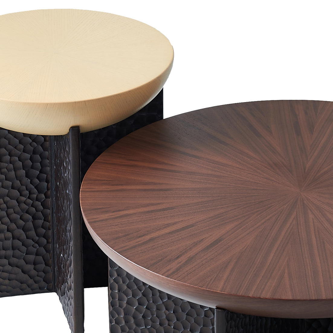Geometric Cross Base Round Solid Wood Coffee Table - Scandinavian Radiating Grain Tea Table For Living Room Lumendat