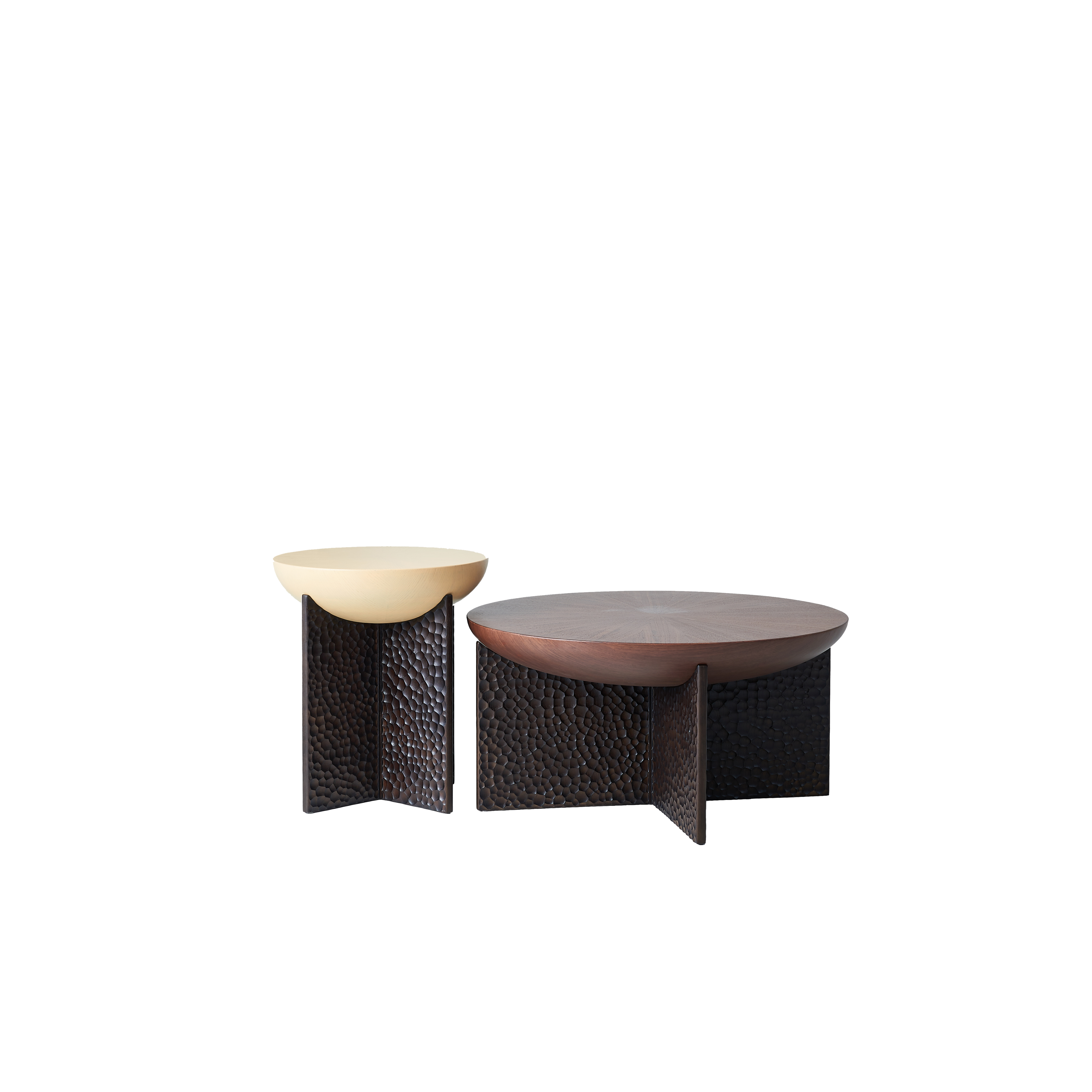 Geometric Cross Base Round Solid Wood Coffee Table - Scandinavian Radiating Grain Tea Table For Living Room Lumendat