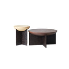 Geometric Cross Base Round Solid Wood Coffee Table - Scandinavian Radiating Grain Tea Table For Living Room Lumendat