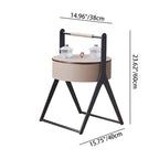 A-Shaped Concealed 1-Storage Faux Saddle Leather End Table - Scandinavian Removable Lid Side Table For Living Room Lumendat