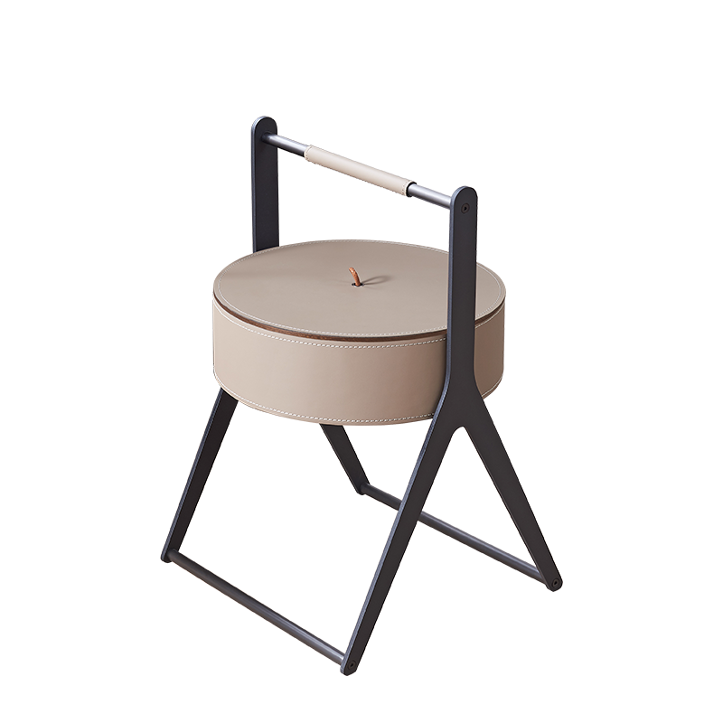 A-Shaped Concealed 1-Storage Faux Saddle Leather End Table - Scandinavian Removable Lid Side Table For Living Room Lumendat