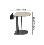 Semi-Round Narrow Faux Saddle Leather Side Table - Luxury Space-Saving End Table For Urban Living Lumendat