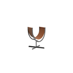 Artistic U-Shaped Cross-Base Faux Saddle Leather End Table - Creative Accent Table For Living Room Lumendat