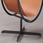 Artistic U-Shaped Cross-Base Faux Saddle Leather End Table - Creative Accent Table For Living Room Lumendat