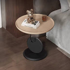 Stylish Round Acrylic Wood Side Table - Creative Accent End Table For Living Room Lumendat