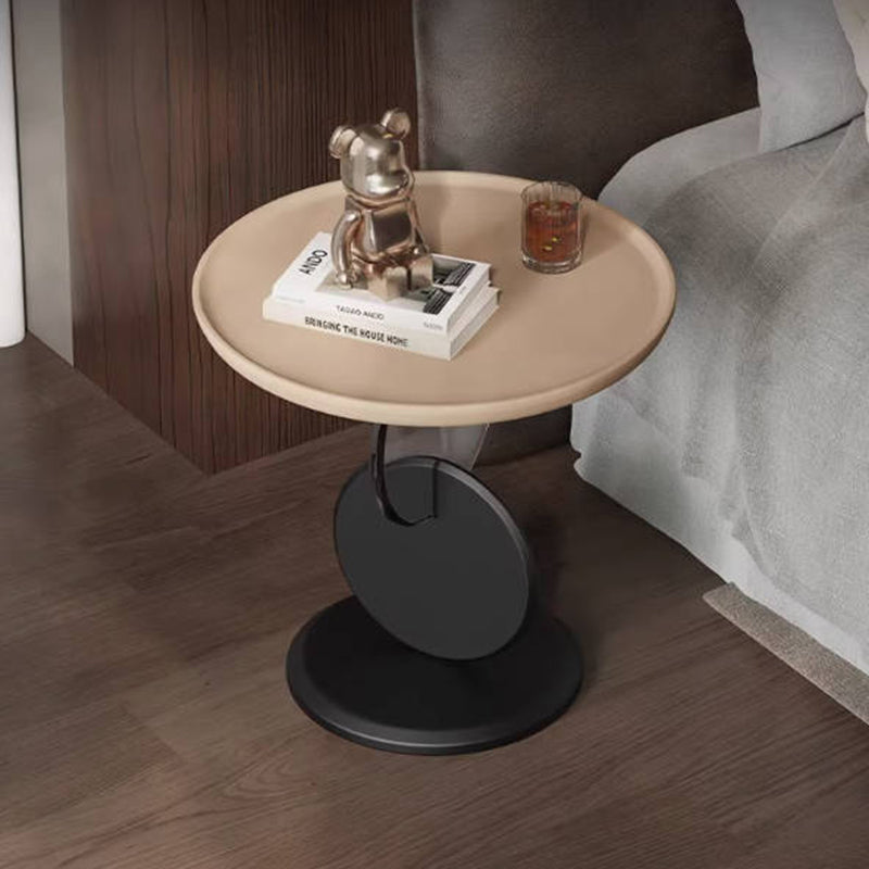 Stylish Round Acrylic Wood Side Table - Creative Accent End Table For Living Room Lumendat