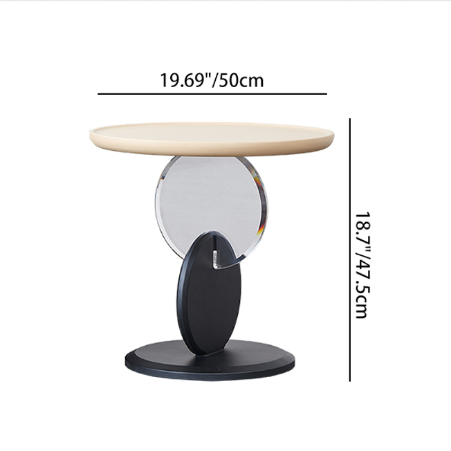 Stylish Round Acrylic Wood Side Table - Creative Accent End Table For Living Room Lumendat