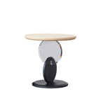 Stylish Round Acrylic Wood Side Table - Creative Accent End Table For Living Room Lumendat
