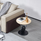 Stylish Round Acrylic Wood Side Table - Creative Accent End Table For Living Room Lumendat