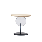 Stylish Round Acrylic Wood Side Table - Creative Accent End Table For Living Room Lumendat