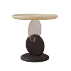 Stylish Round Acrylic Wood Side Table - Creative Accent End Table For Living Room Lumendat
