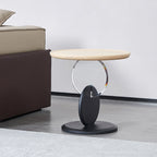 Stylish Round Acrylic Wood Side Table - Creative Accent End Table For Living Room Lumendat