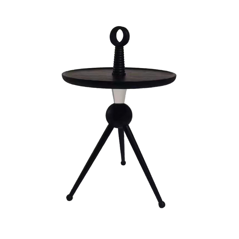 Tripod Legs Round Solid Wood Acrylic End Table - Creative Portable Accent Side Table For Living Room Lumendat