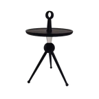 Tripod Legs Round Solid Wood Acrylic End Table - Creative Portable Accent Side Table For Living Room Lumendat