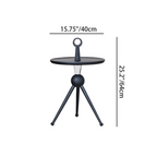 Tripod Legs Round Solid Wood Acrylic End Table - Creative Portable Accent Side Table For Living Room Lumendat