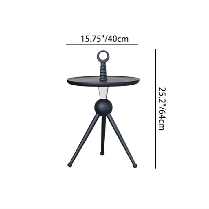 Tripod Legs Round Solid Wood Acrylic End Table - Creative Portable Accent Side Table For Living Room Lumendat