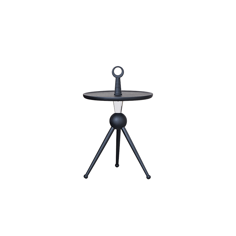 Tripod Legs Round Solid Wood Acrylic End Table - Creative Portable Accent Side Table For Living Room Lumendat
