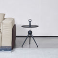 Tripod Legs Round Solid Wood Acrylic End Table - Creative Portable Accent Side Table For Living Room Lumendat