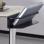 Geometric Round Faux Saddle Leather End Table - Creative Side Table With Storage Shelf For Living Room Lumendat